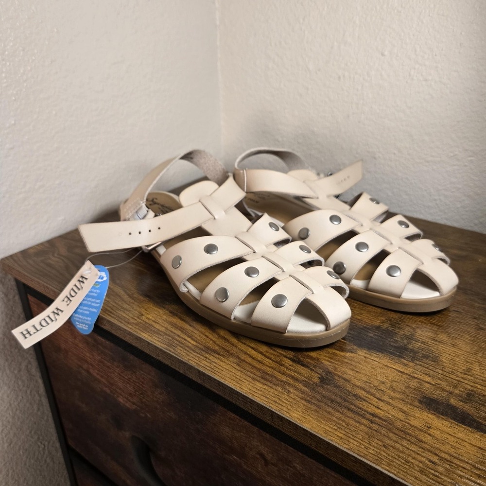 Seychelles Sandals Womens Size 7.5W Beige Fisherman Memory Foam Wide Farrah